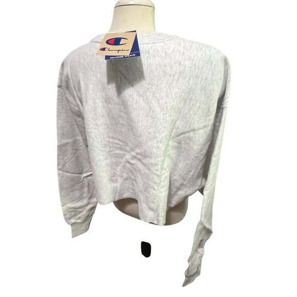 Champion Reverse Weave Heavyweight Long Sleeve Crewneck Cropped Sweatshirt Sz La - Picture 9 of 11